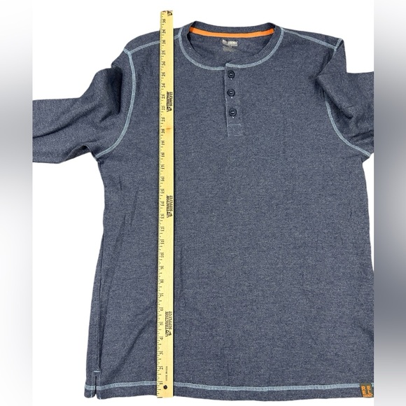 Men’s NWT Reel Legends Long Sleeve Shirt Size M Thermal Button Collar Blue - Picture 3 of 9